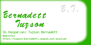 bernadett tuzson business card